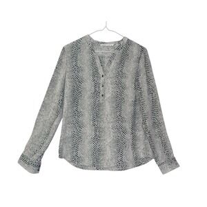 Violet + Claire Snake Print Button Front Blouse Long Sleeve Shirt Womens Small